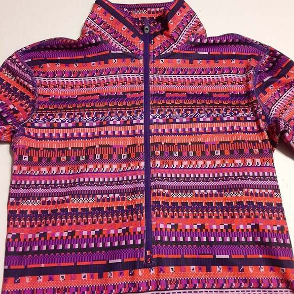 Nike Pro Women's Dri Fit Multi Tribal 1/2 Zip Pullover Top in Size S 685681-696 - Picture 1 of 6